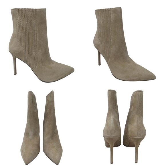 New Veronica Beard Lisa 95mm Sand Suede Leather Pointed Toe Chelsea Boots Size 8 - Picture 12 of 13